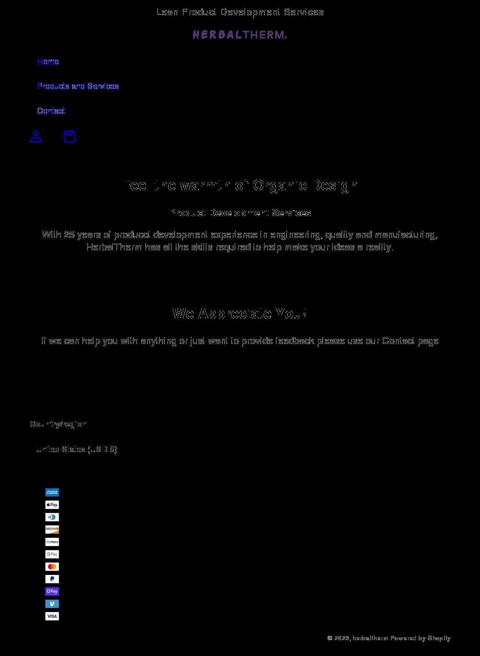 herbaltherm.com shopify website screenshot