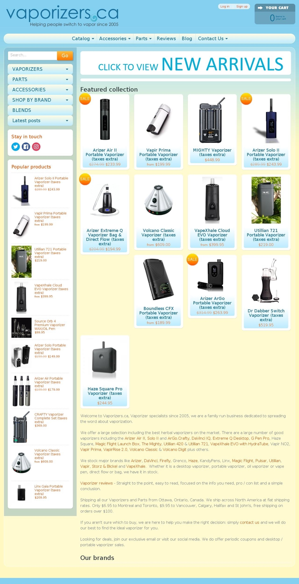 Updated Theme - September 18, 2017 - NICK Shopify theme site example herbalvaporizer.ca