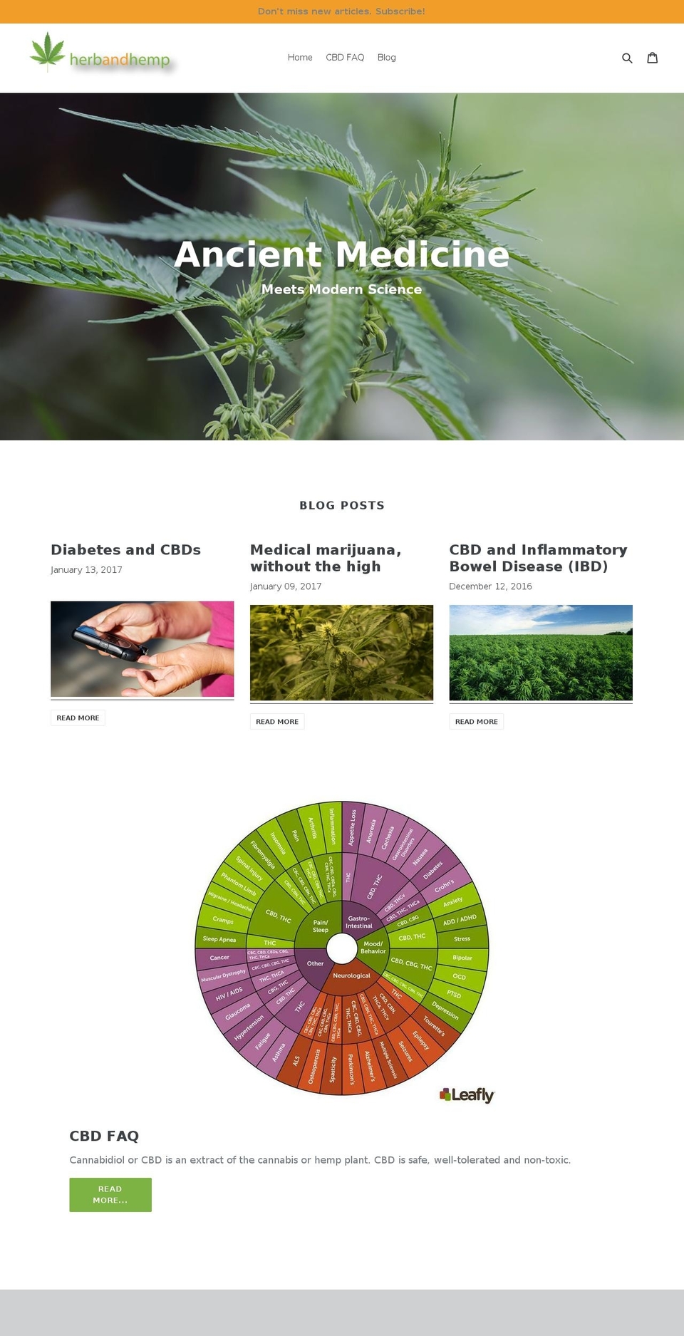 herbandhemp.com shopify website screenshot