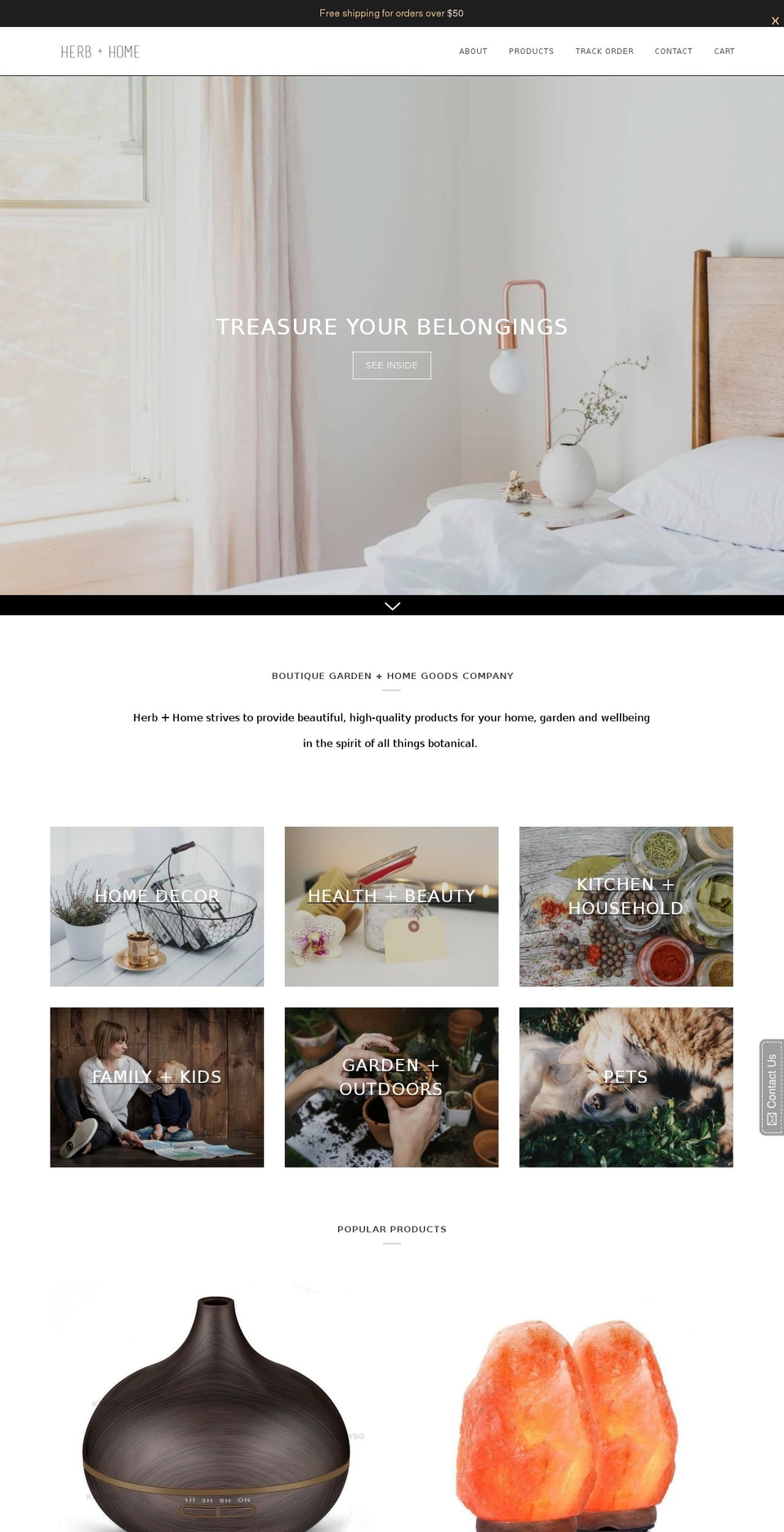 herbandhome.com — Shopify storefront screenshot