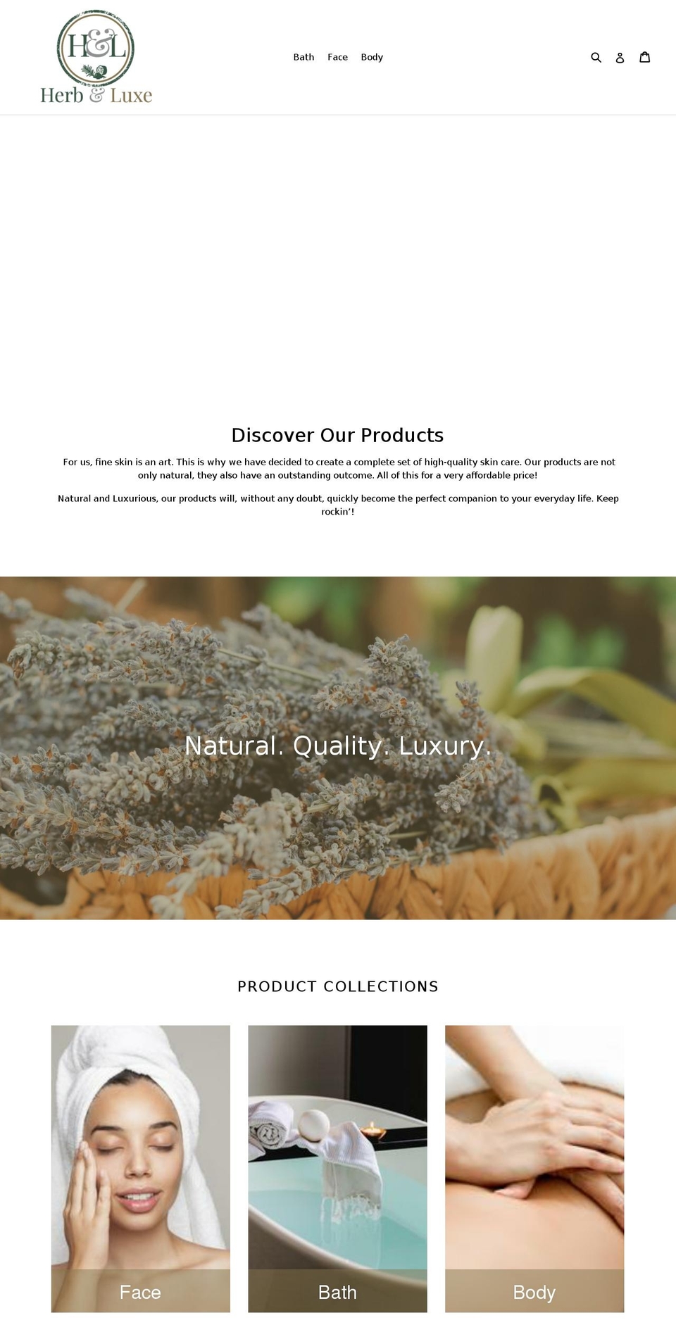 herbandluxe.com — Shopify storefront screenshot