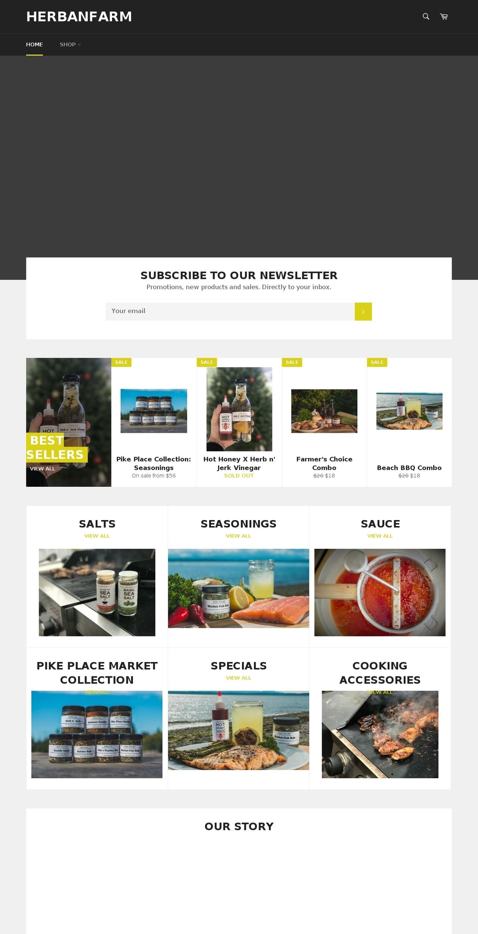 herbanfarmonline.com shopify website screenshot