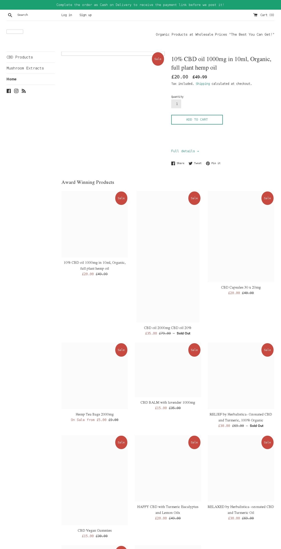 herbastore.uk shopify website screenshot