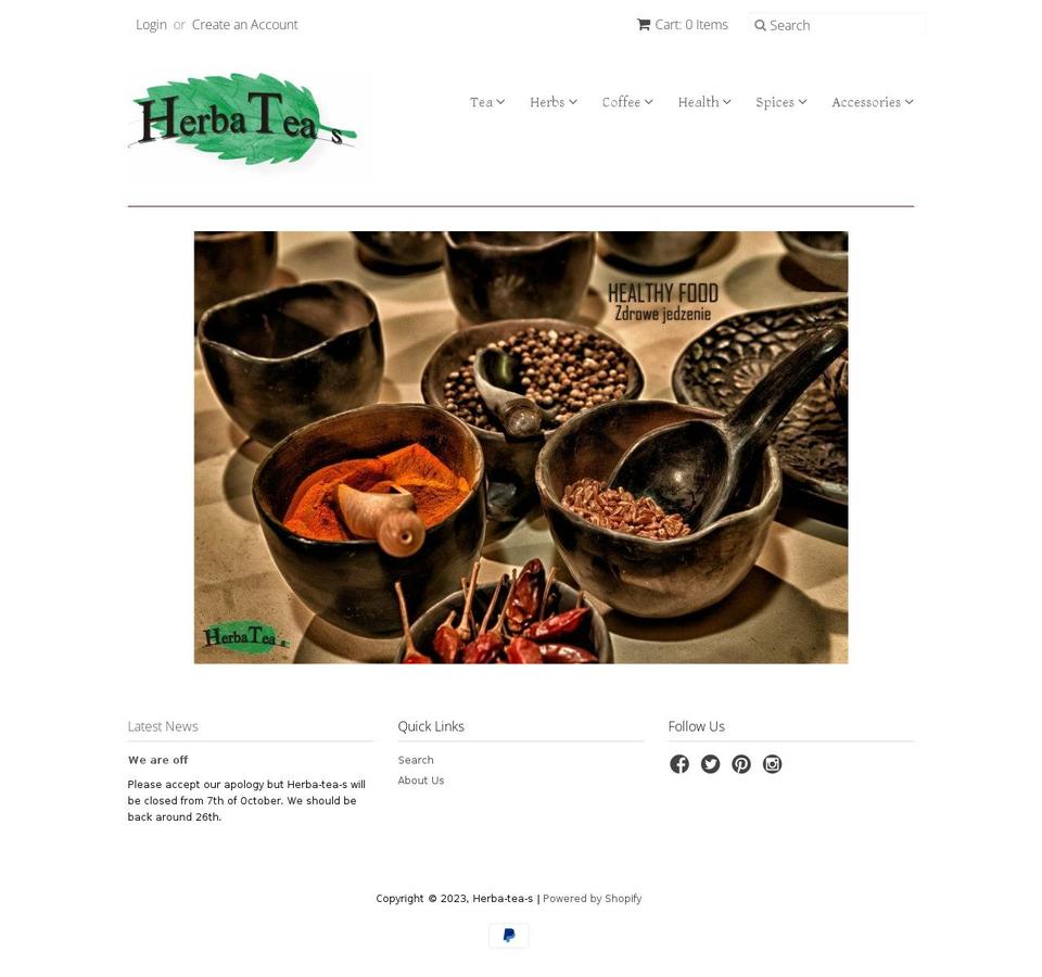 herbateas.co.uk shopify website screenshot