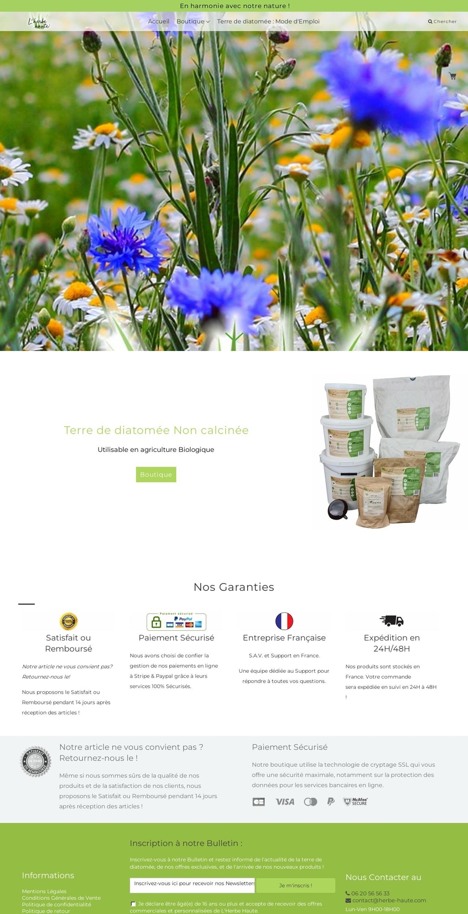 herbe-haute.com — Shopify storefront screenshot