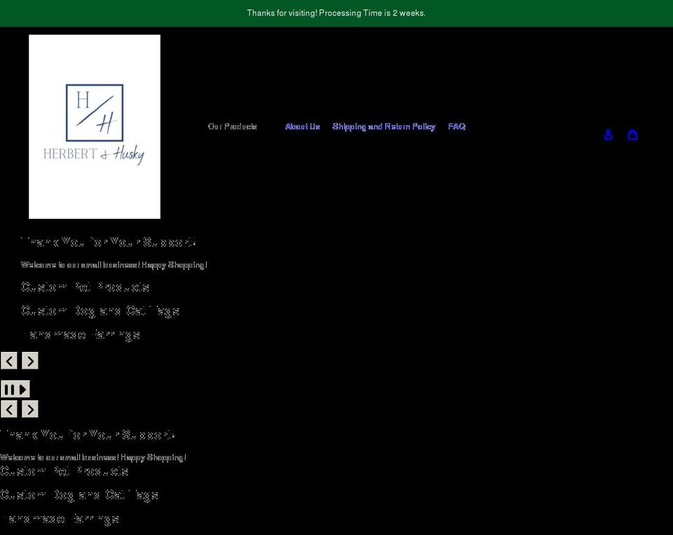 herbertandhusky.com shopify website screenshot