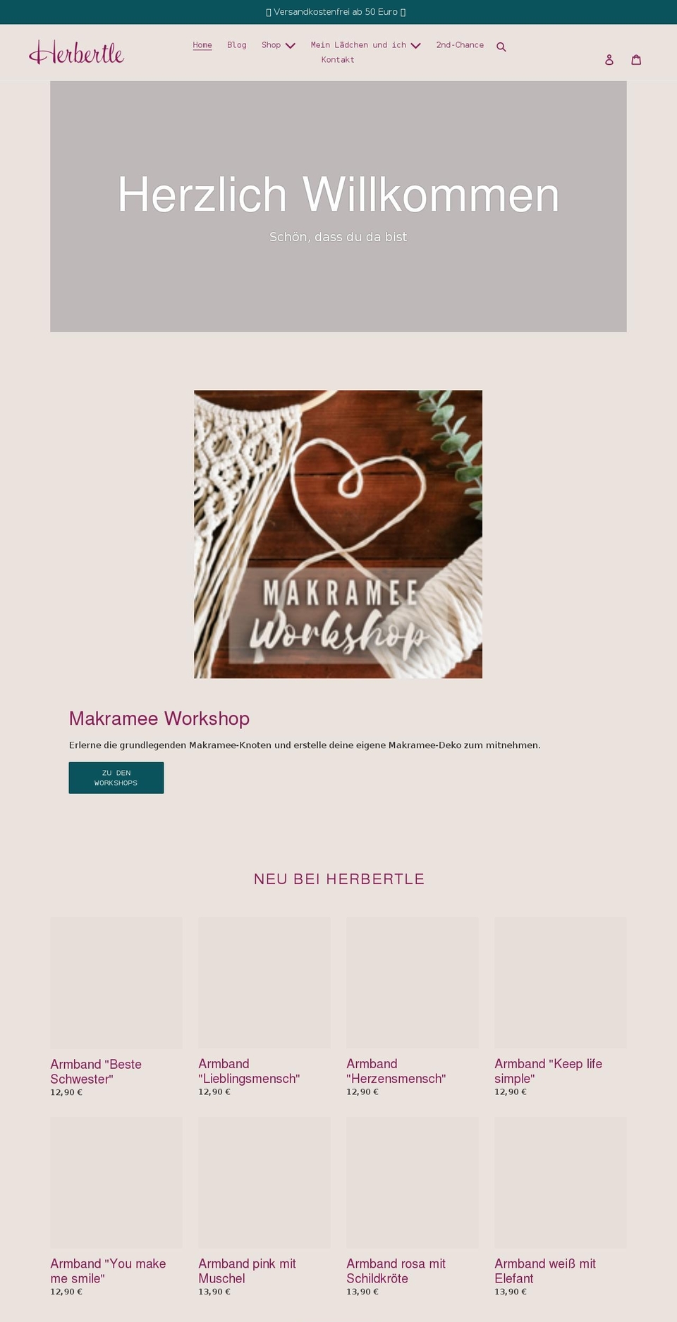 Herbertle Shopify theme site example herbertle.de