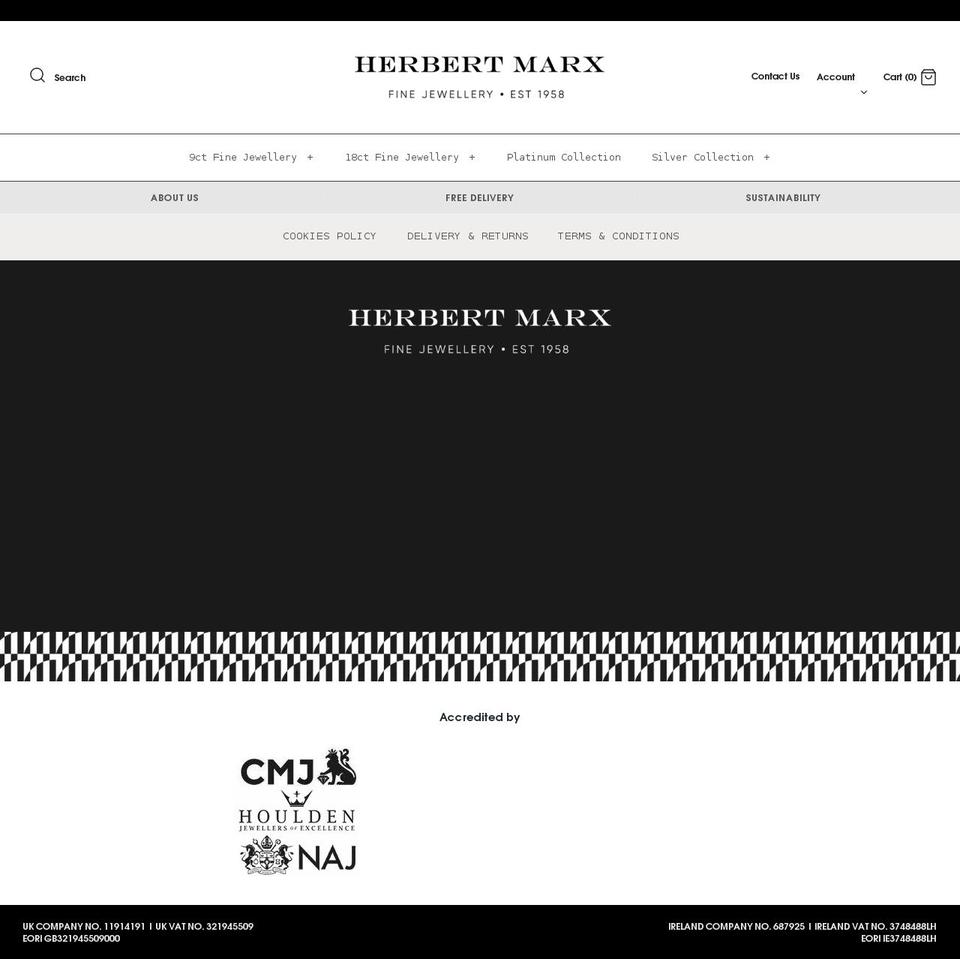 herbertmarx.co.uk shopify website screenshot
