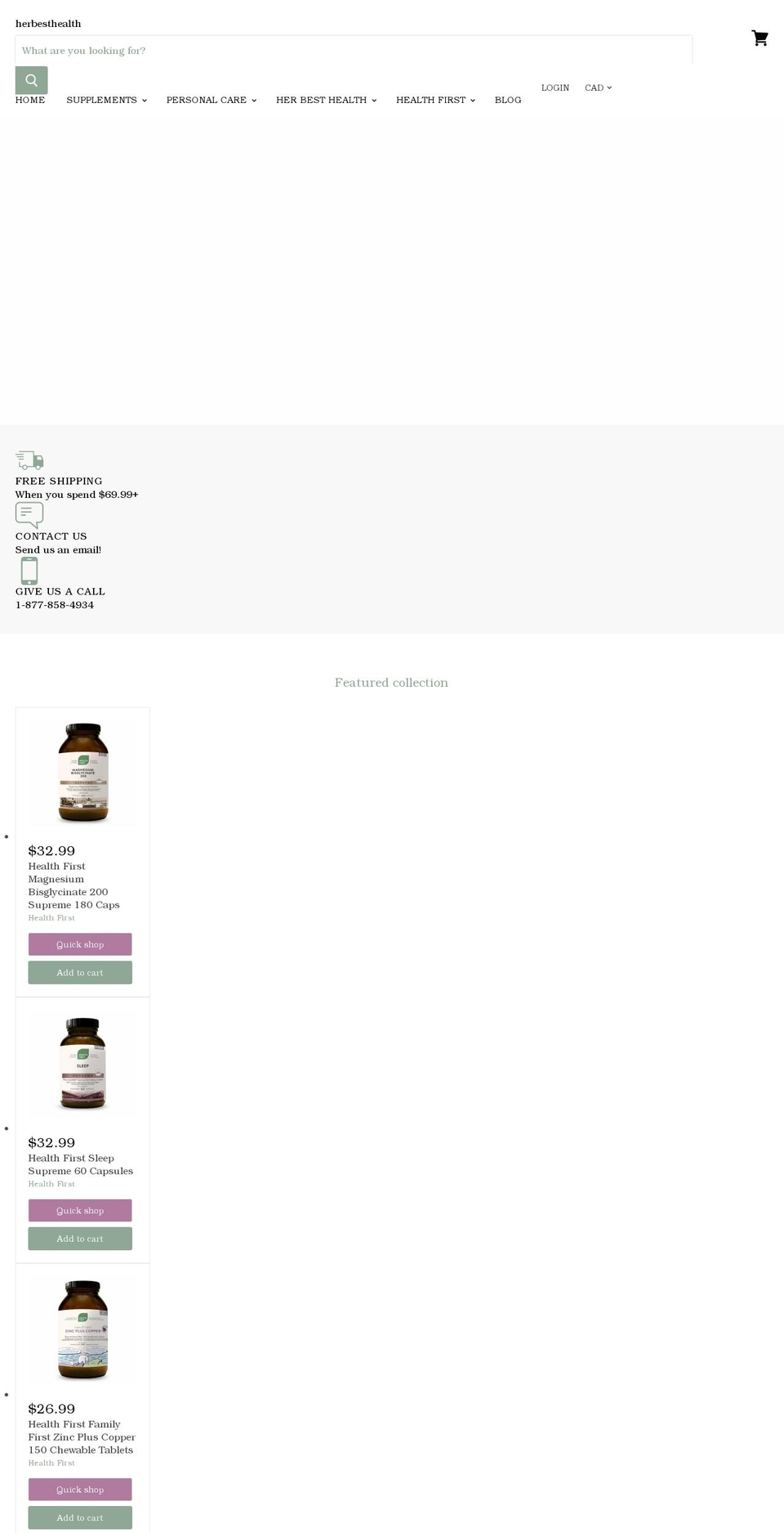herbesthealth.com shopify website screenshot