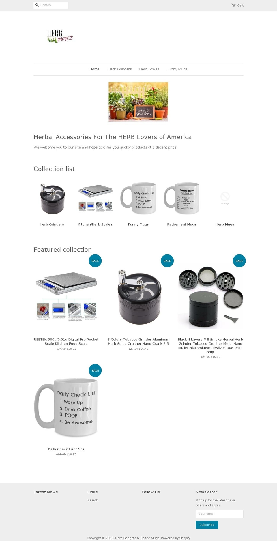 herbgadgets.com — Shopify storefront screenshot