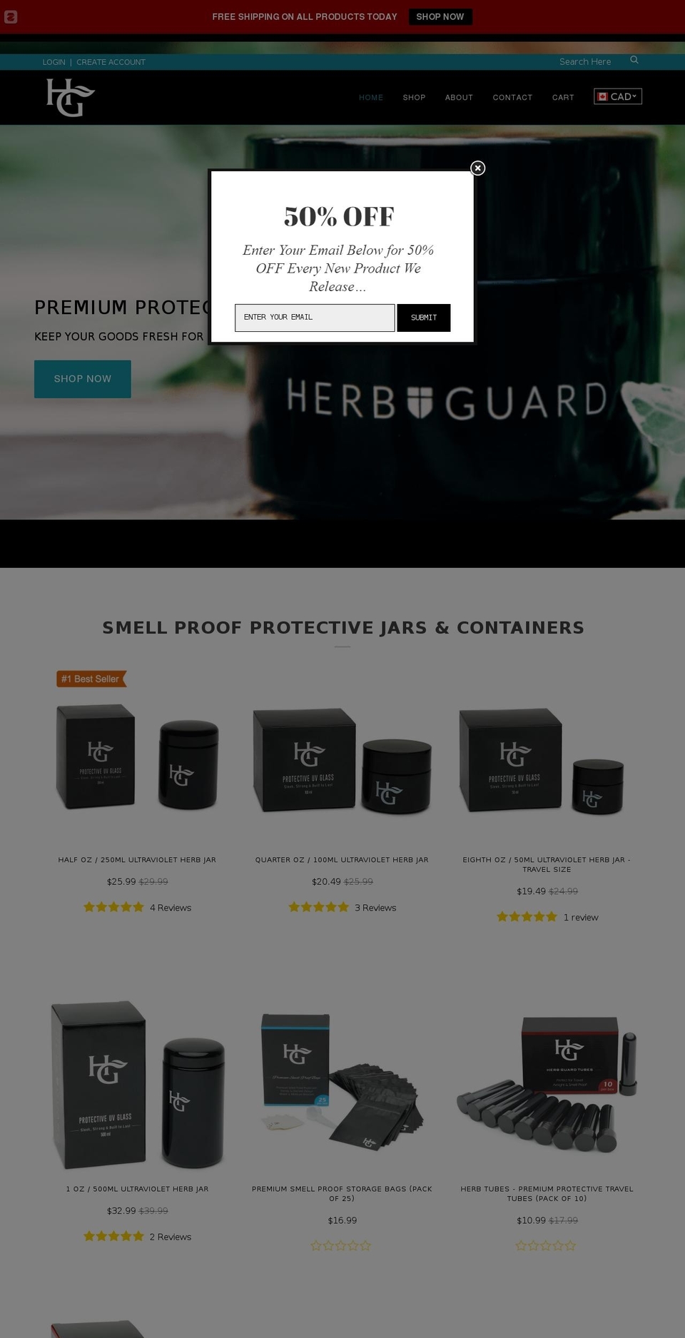herbguard.com shopify website screenshot