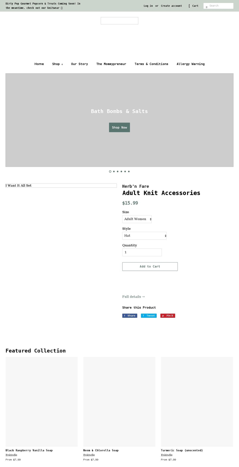 herbnfare.com shopify website screenshot