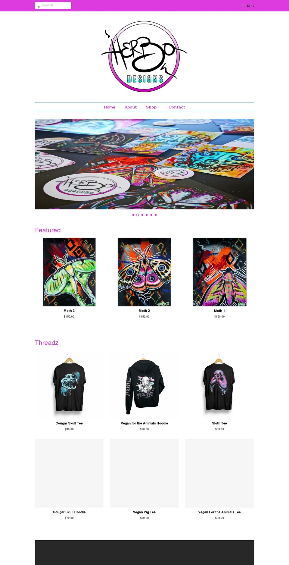 herbodesigns.com shopify website screenshot