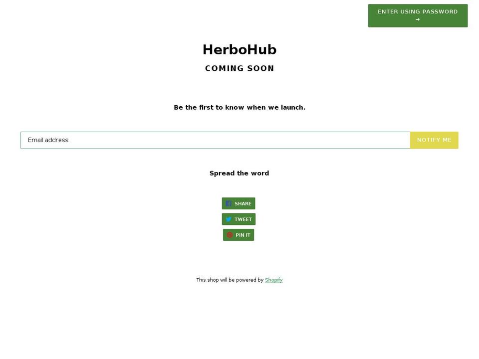 herbohub.com shopify website screenshot