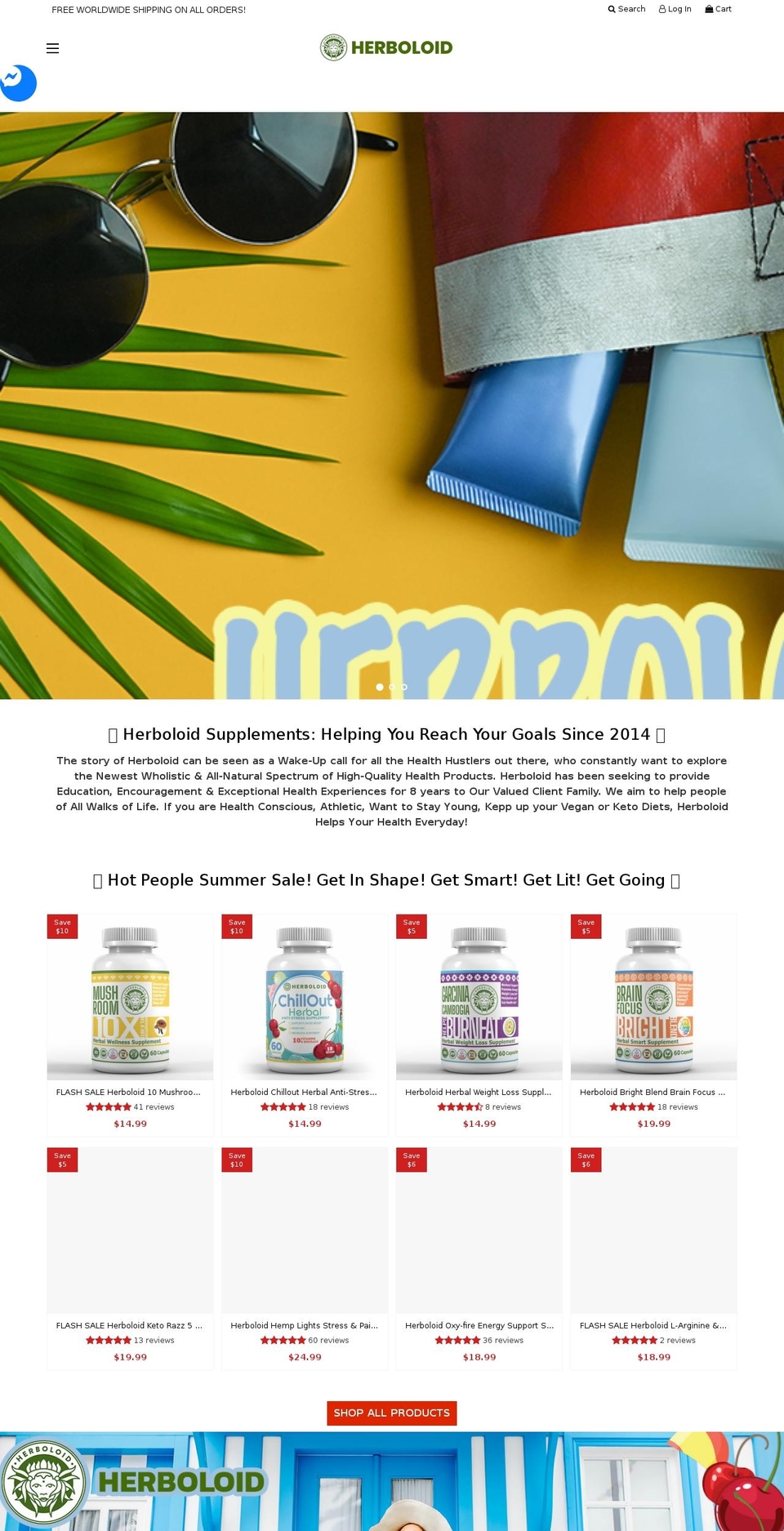 herboloid.com shopify website screenshot