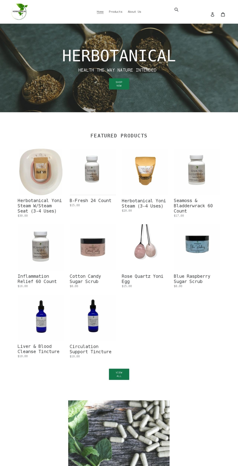 herbotanical.org shopify website screenshot