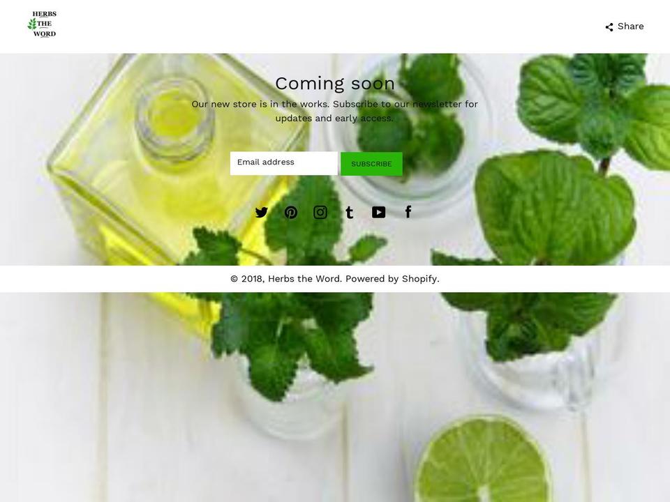 herbstheword.com shopify website screenshot