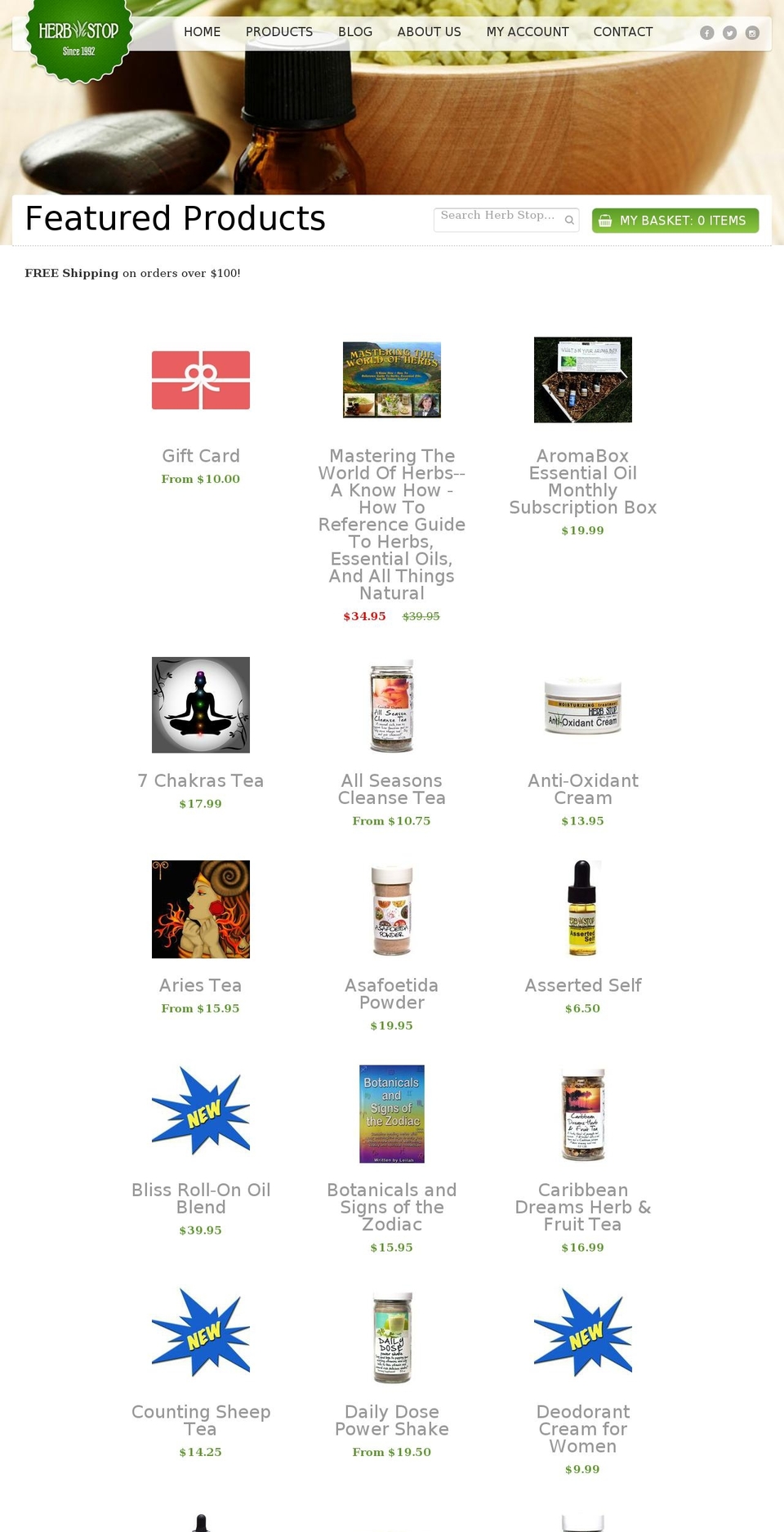 herbstop.org shopify website screenshot