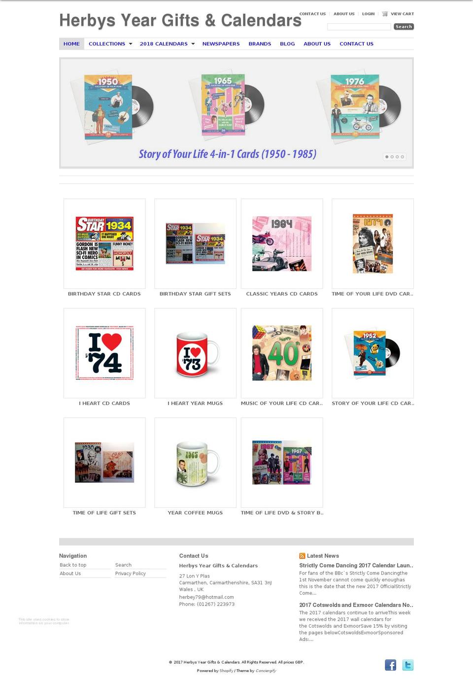 herbysgifts.com shopify website screenshot