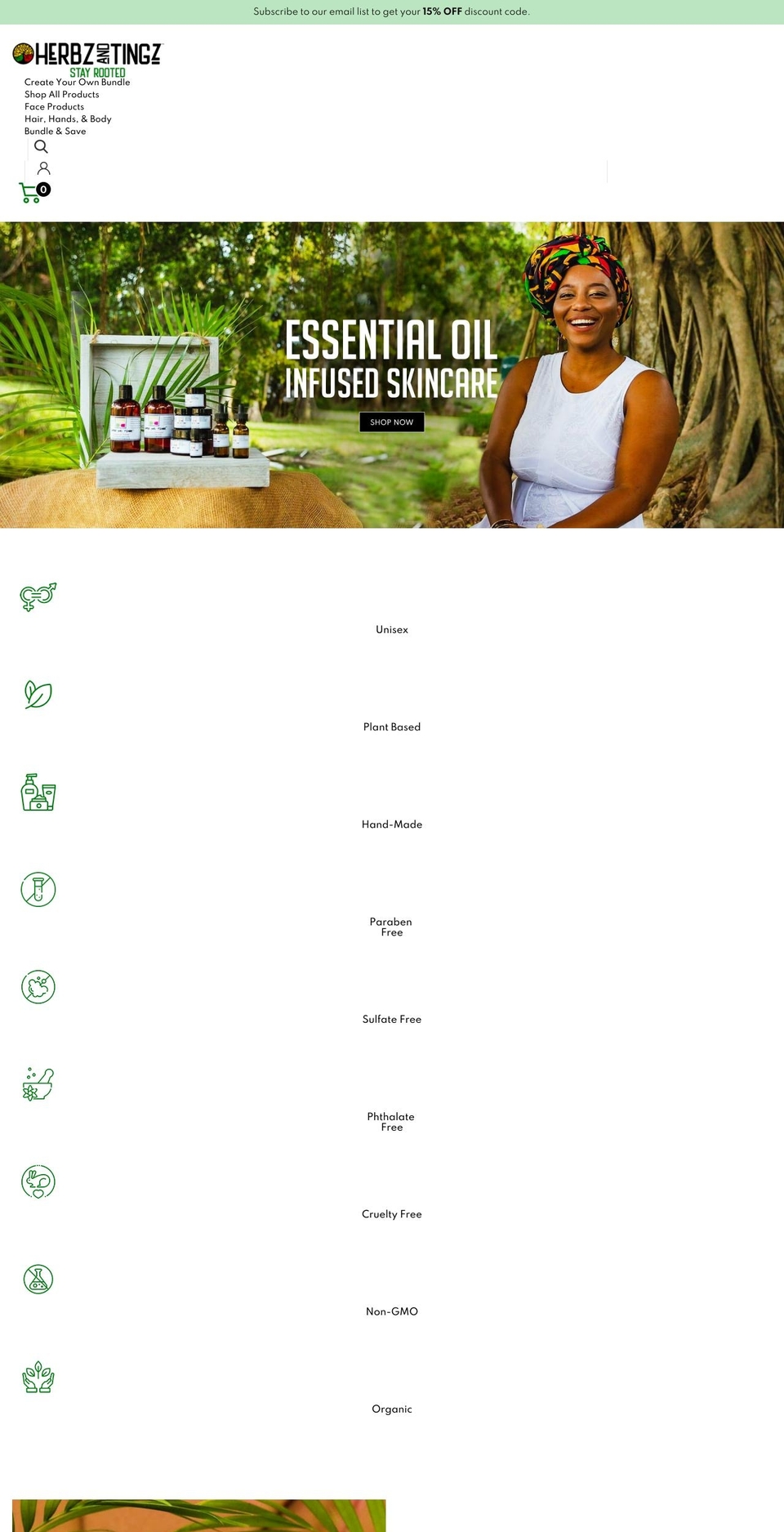 herbzandtingz.com shopify website screenshot