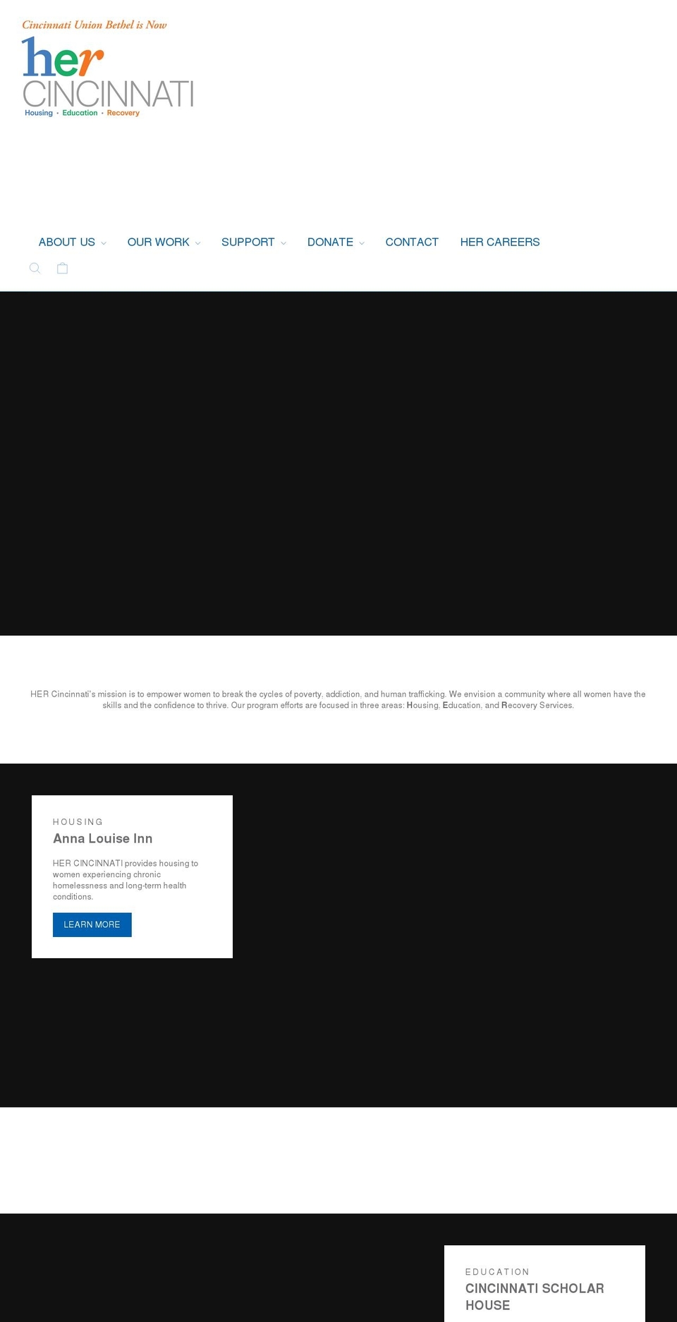 hercincinnati.org shopify website screenshot
