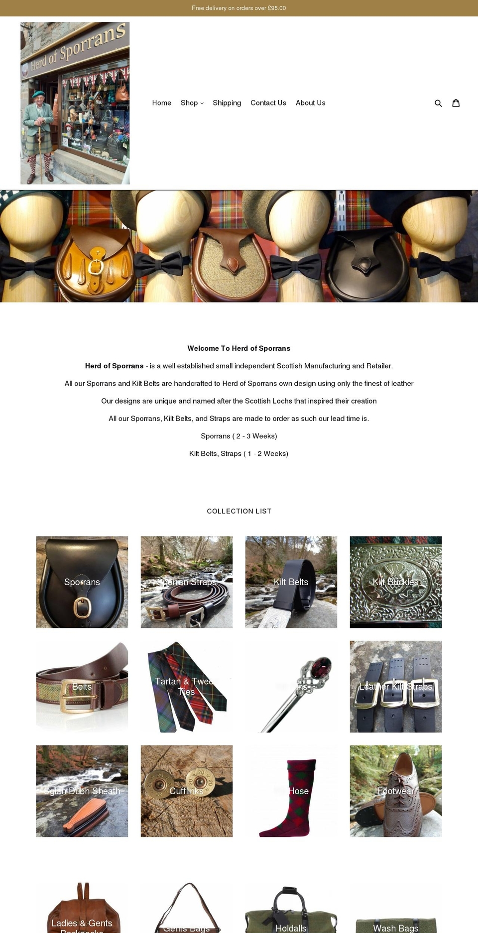 herdofsporrans.com — Shopify storefront screenshot