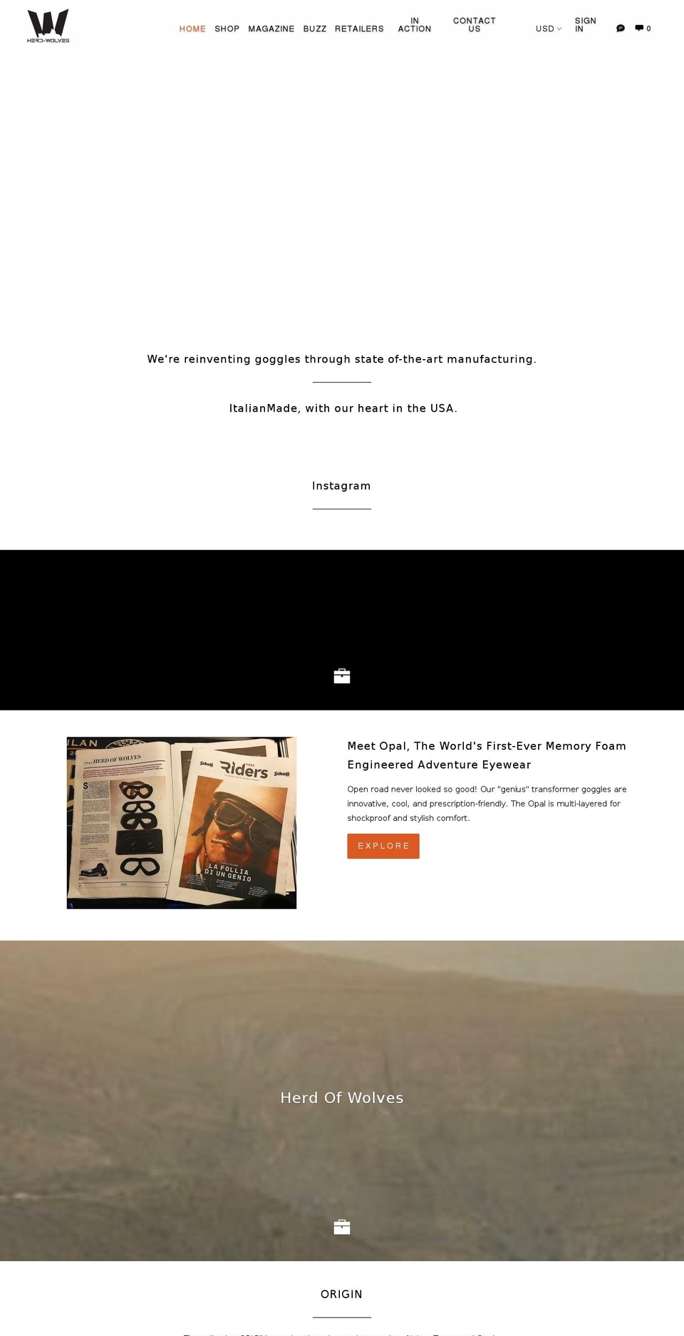 herdofwolves.com — Shopify storefront screenshot