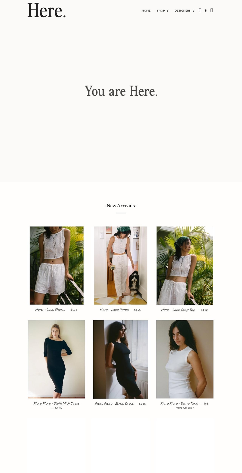 here-shop-here.com — Shopify storefront screenshot