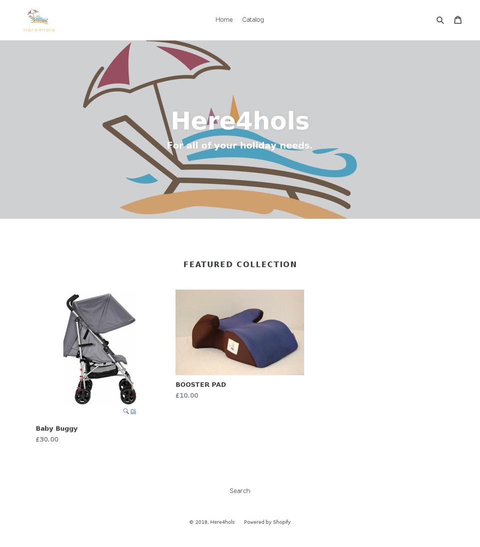 here4hols.com — Shopify storefront screenshot