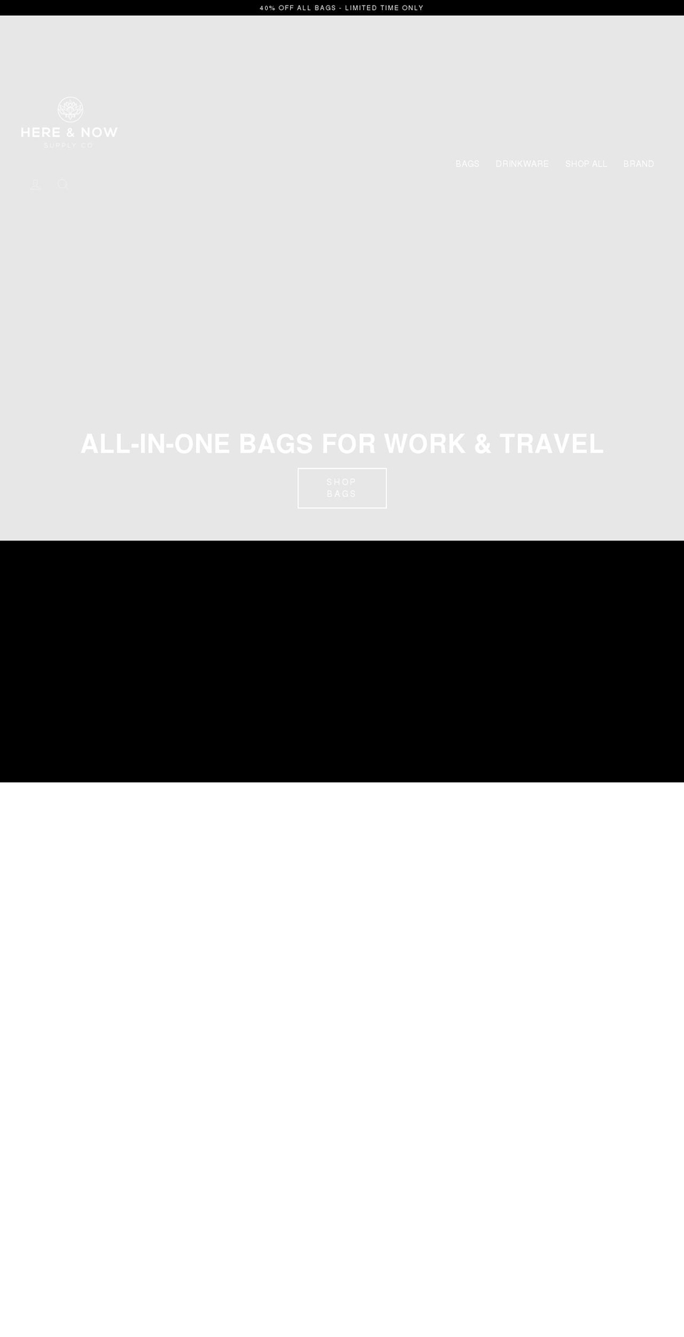 hereandnowsupply.com — Shopify storefront screenshot