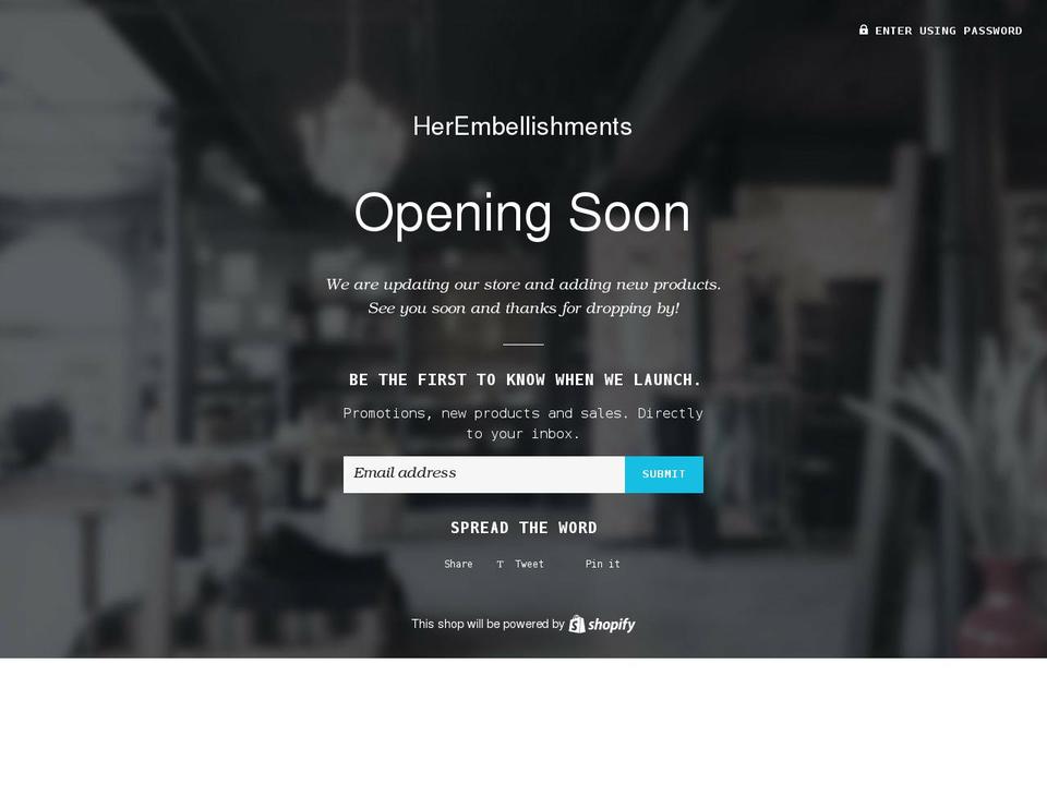 herembellishments.com shopify website screenshot