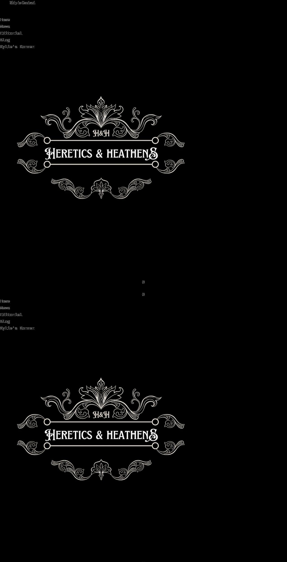 hereticsandheathens.com — Shopify storefront screenshot