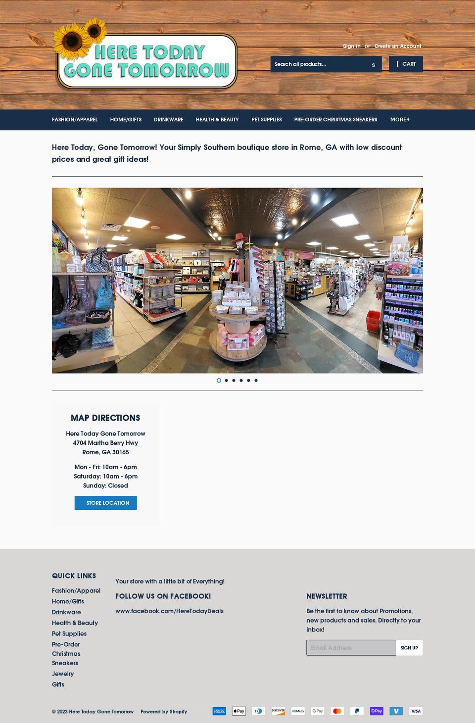 heretodaydeals.com shopify website screenshot