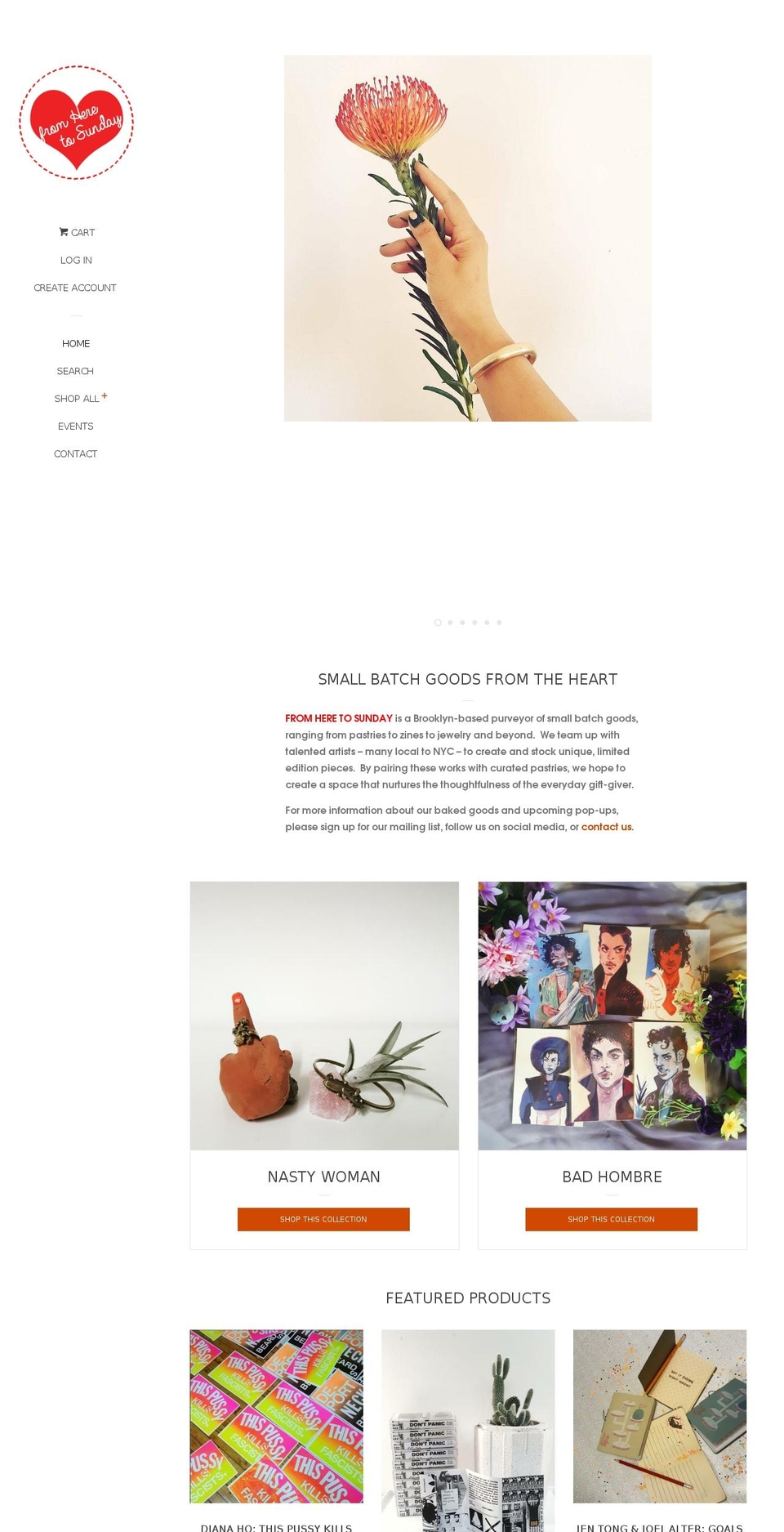 heretosunday.com shopify website screenshot