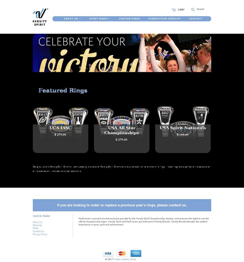 herffjonesvarsityspiritshop.com shopify website screenshot