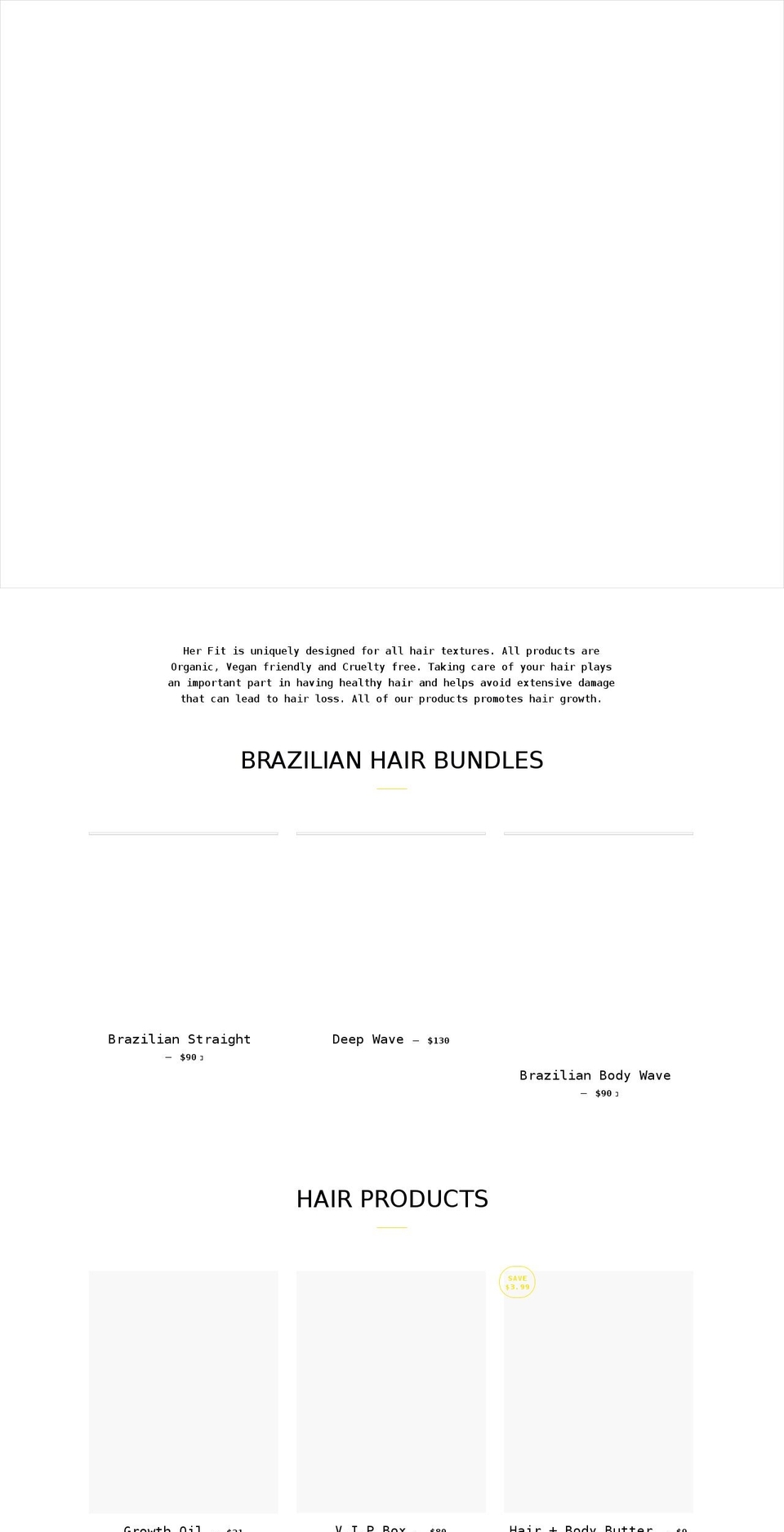 herfithaircare.net shopify website screenshot