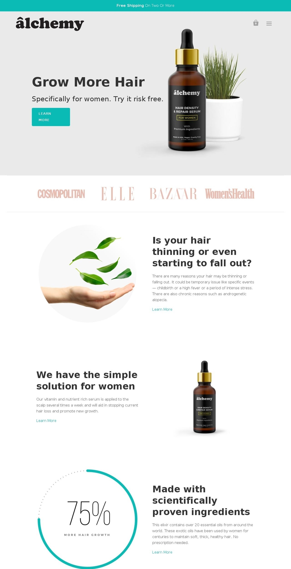 herhairstyle.com — Shopify storefront screenshot