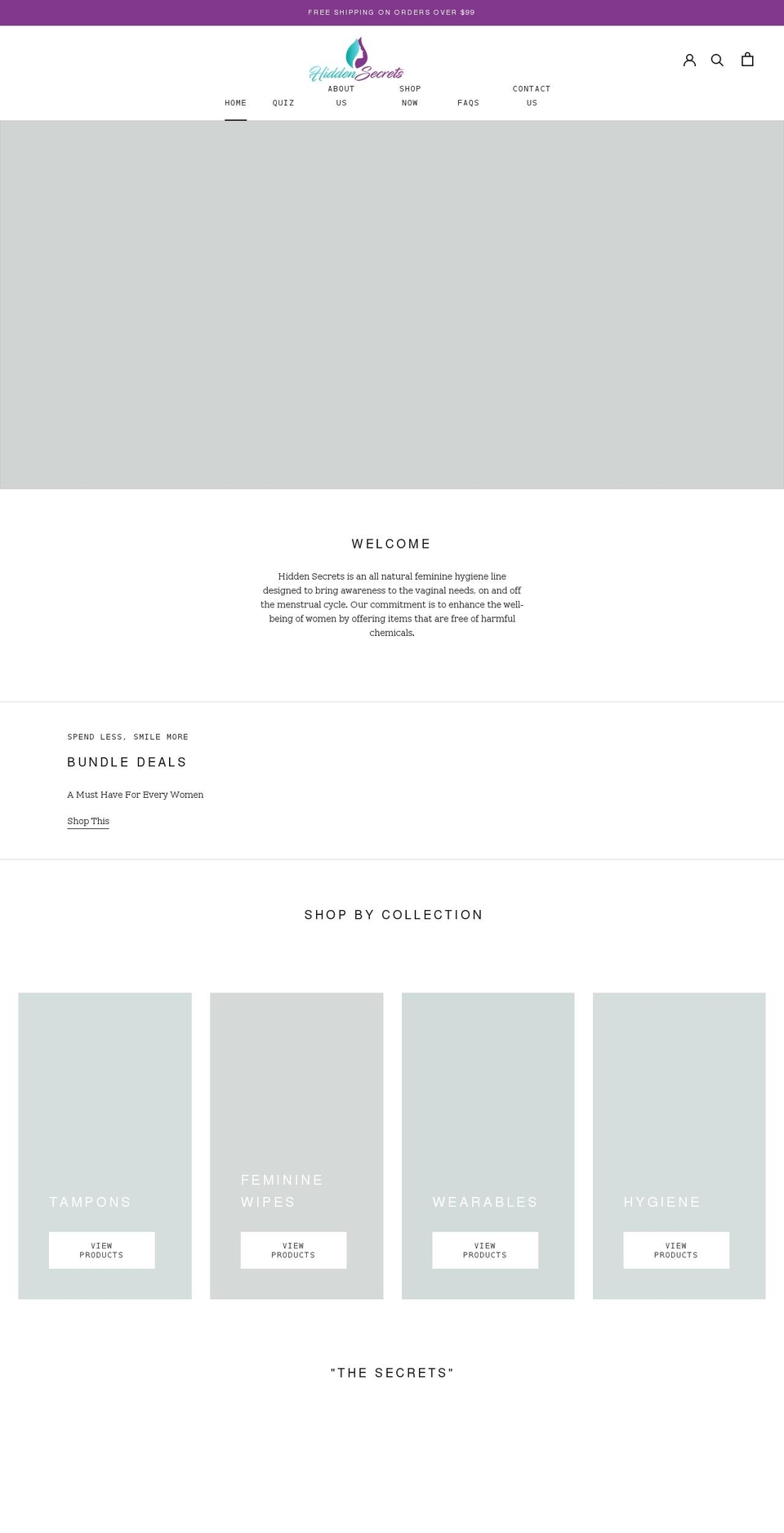 herhiddensecrets.com shopify website screenshot