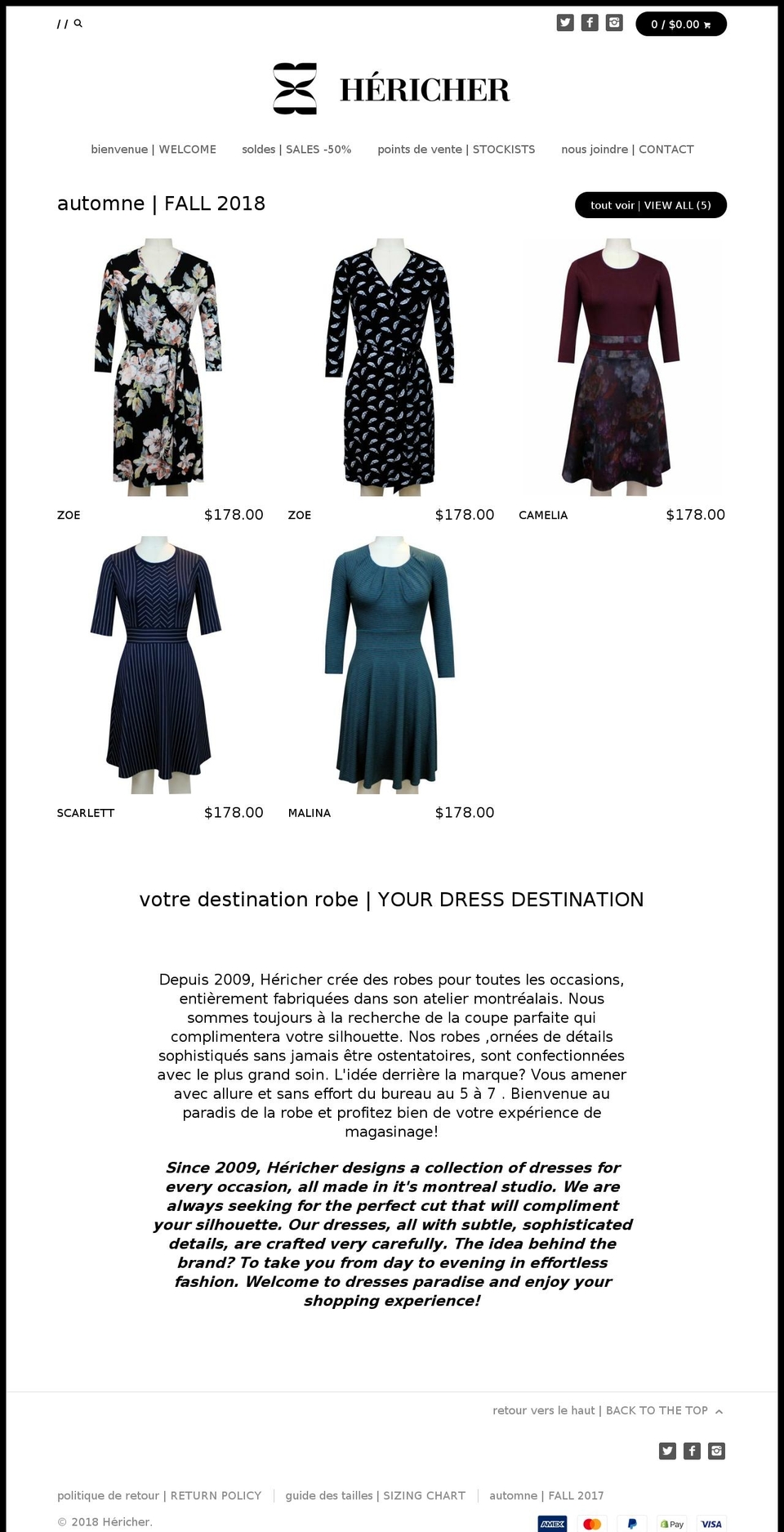 hericher.ca shopify website screenshot