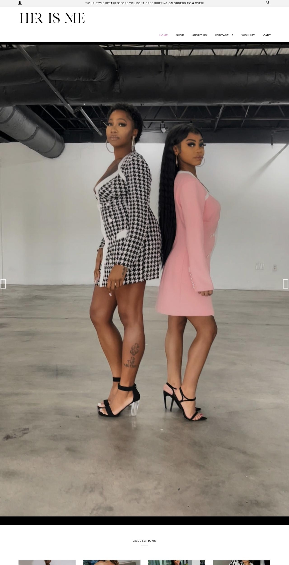 herismefashions.com shopify website screenshot