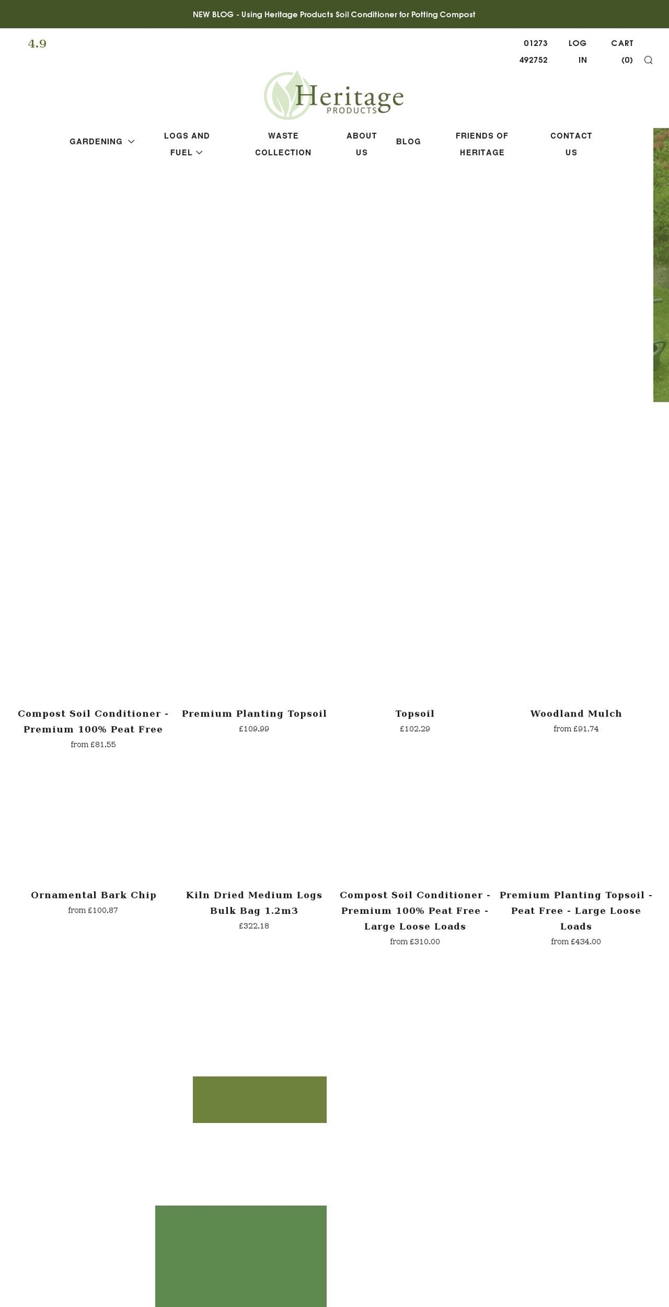 heritage-products.co.uk shopify website screenshot