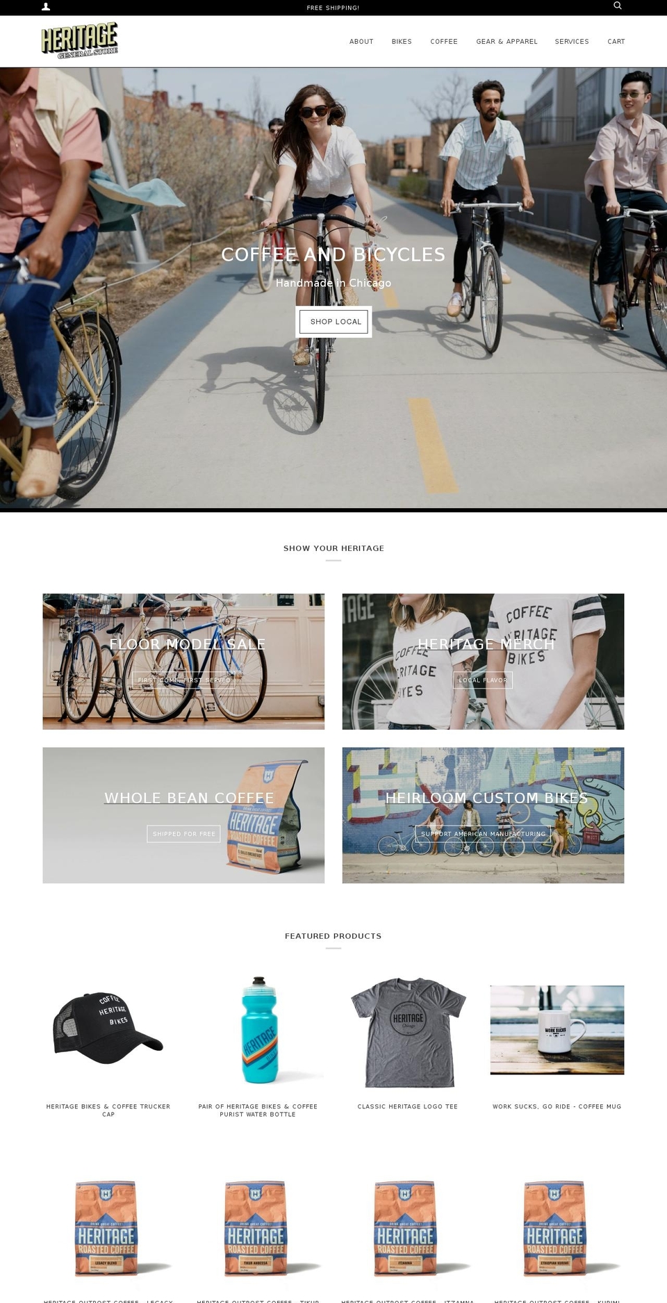 heritage.bike shopify website screenshot