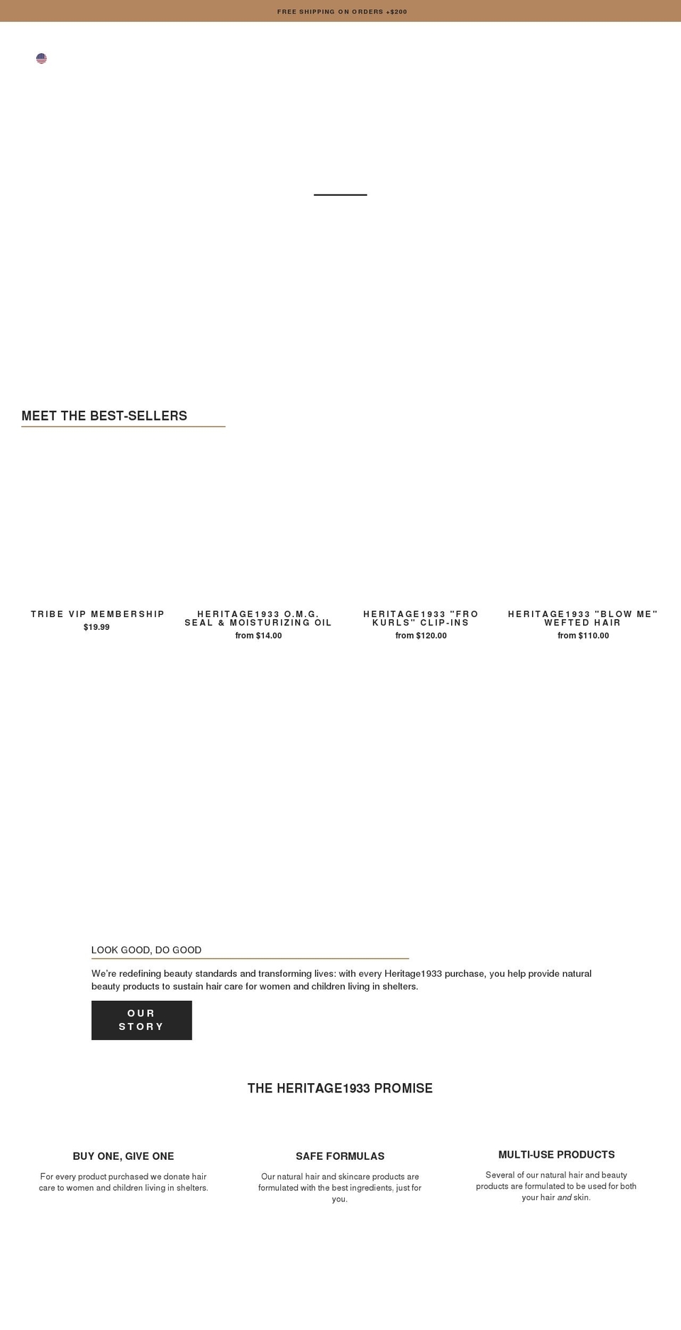heritage1933.com shopify website screenshot