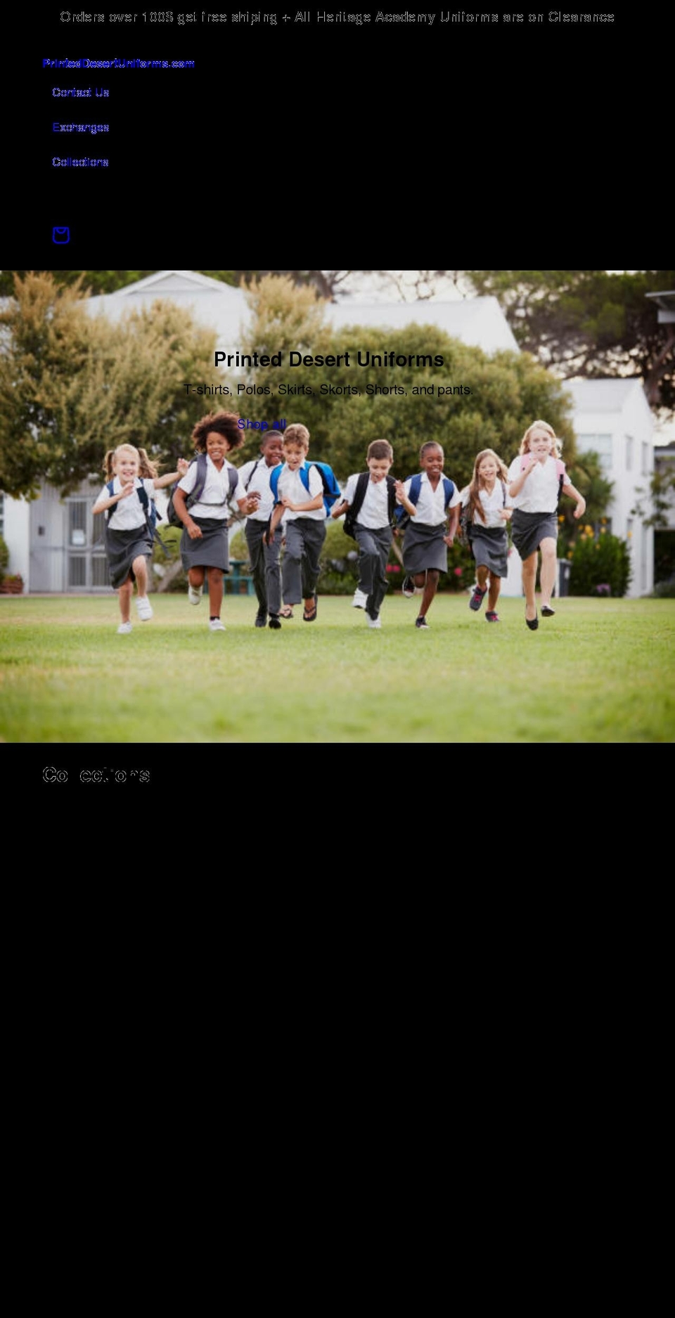 heritageacademyuniforms.com — Shopify storefront screenshot