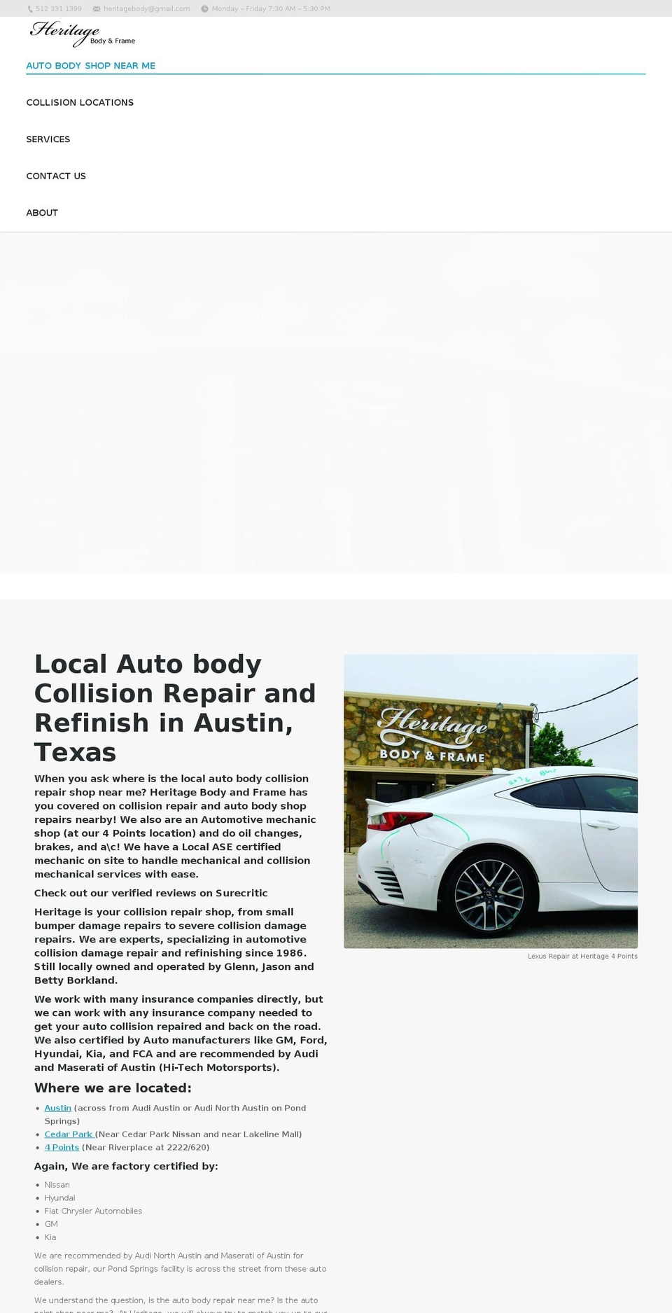 heritageaustin.com shopify website screenshot