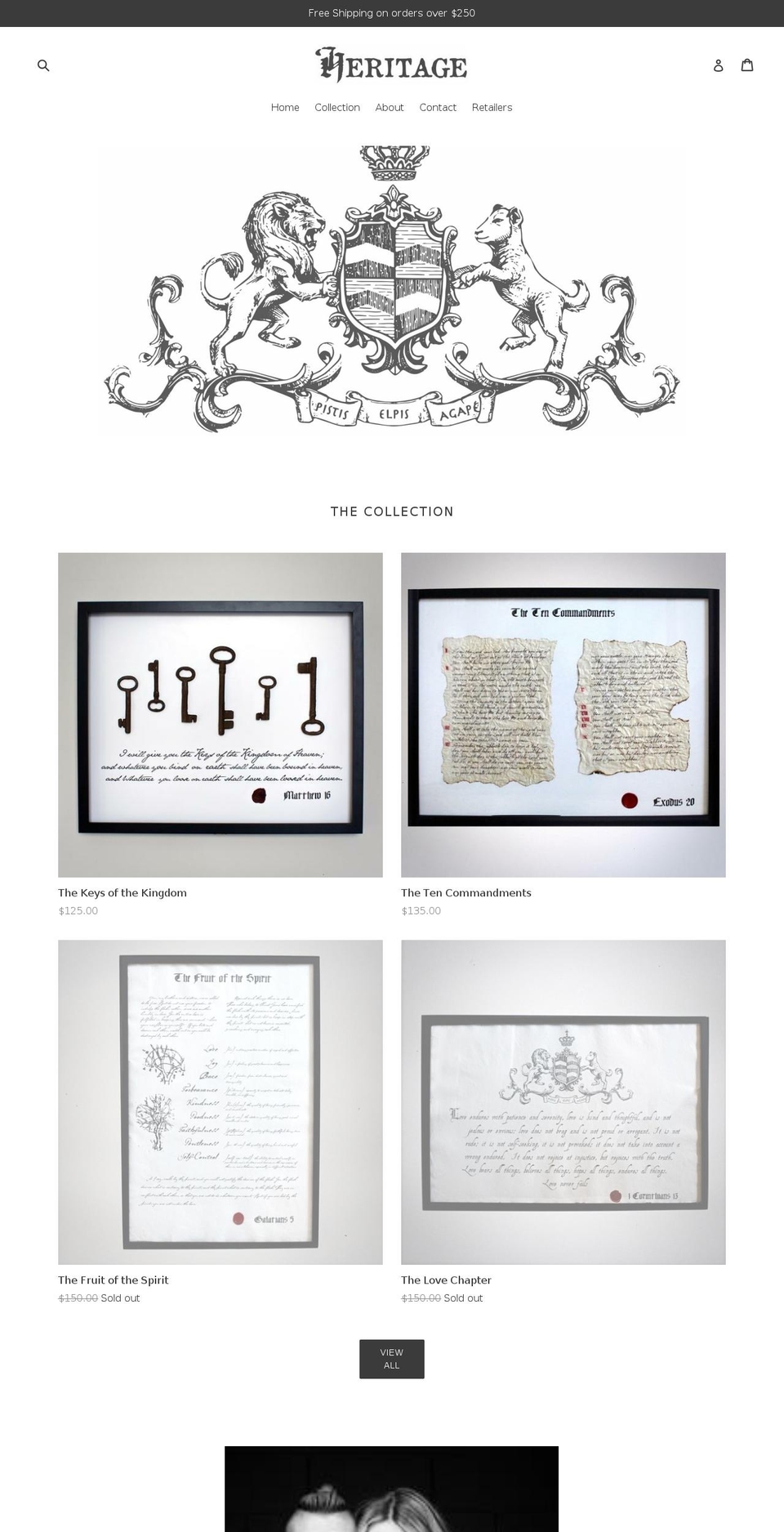 heritagedecorstore.com shopify website screenshot