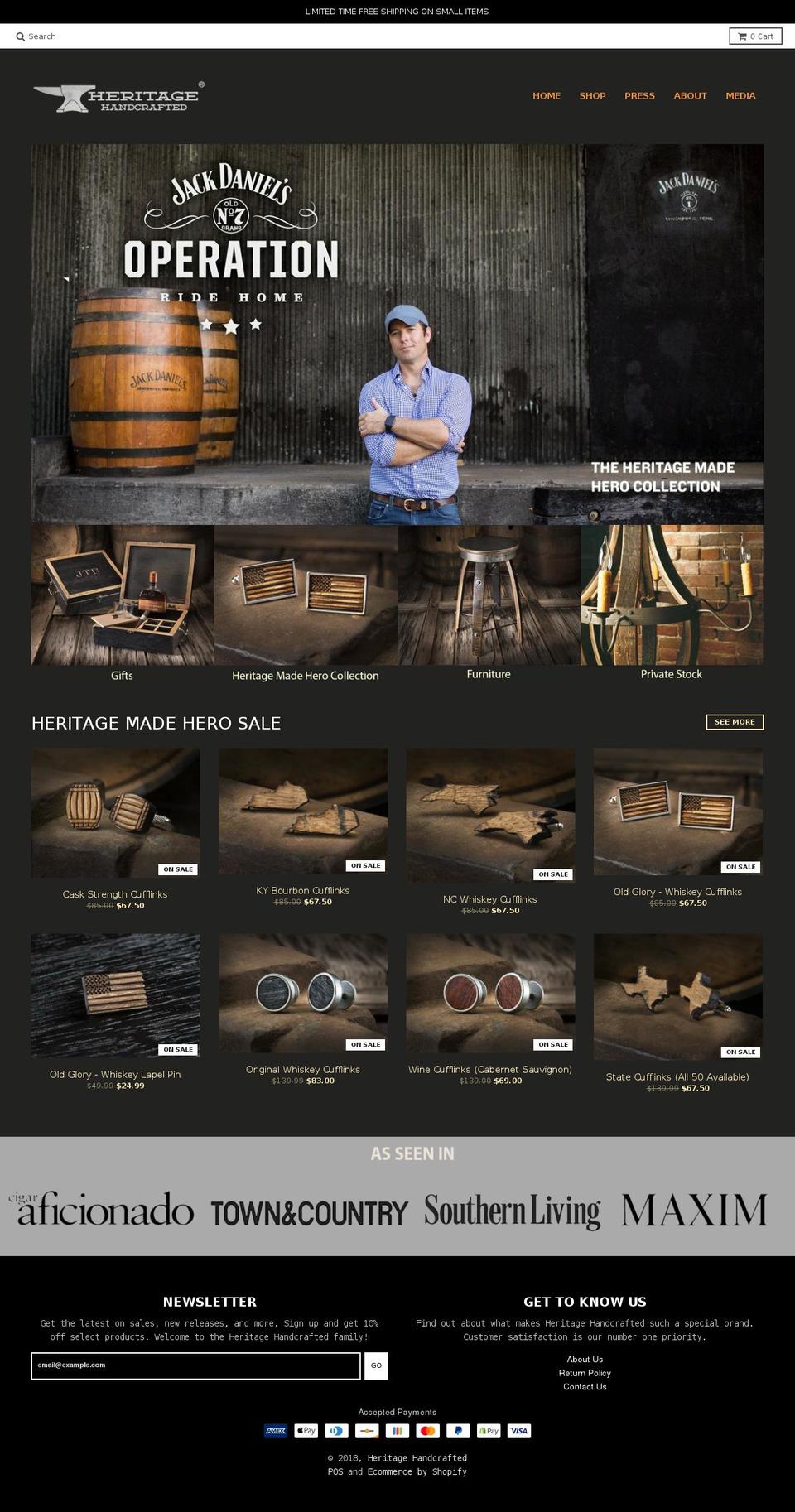 heritageflagcompany.com — Shopify storefront screenshot