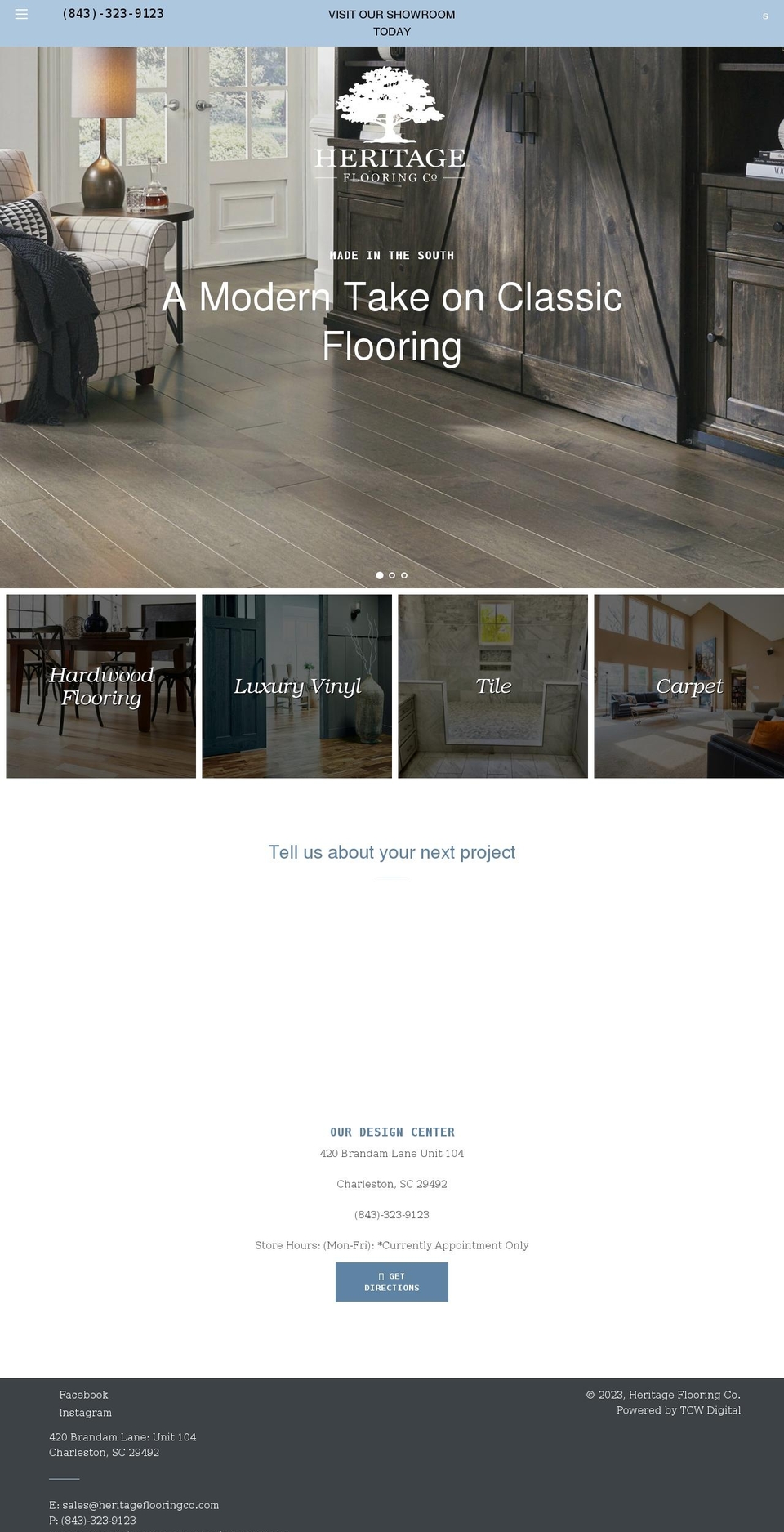 heritageflooringco.com shopify website screenshot