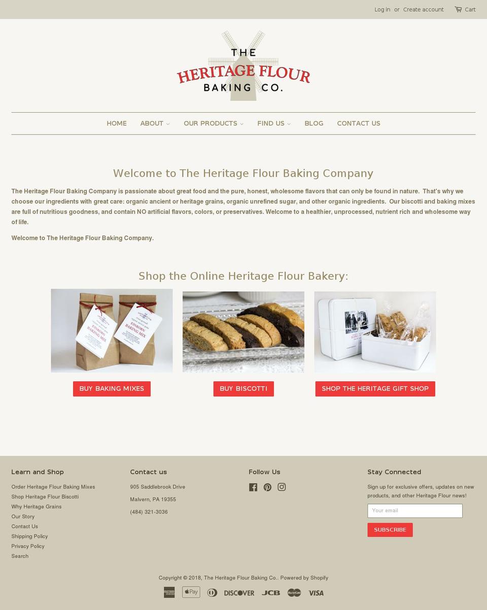 heritageflourbaking.com — Shopify storefront screenshot