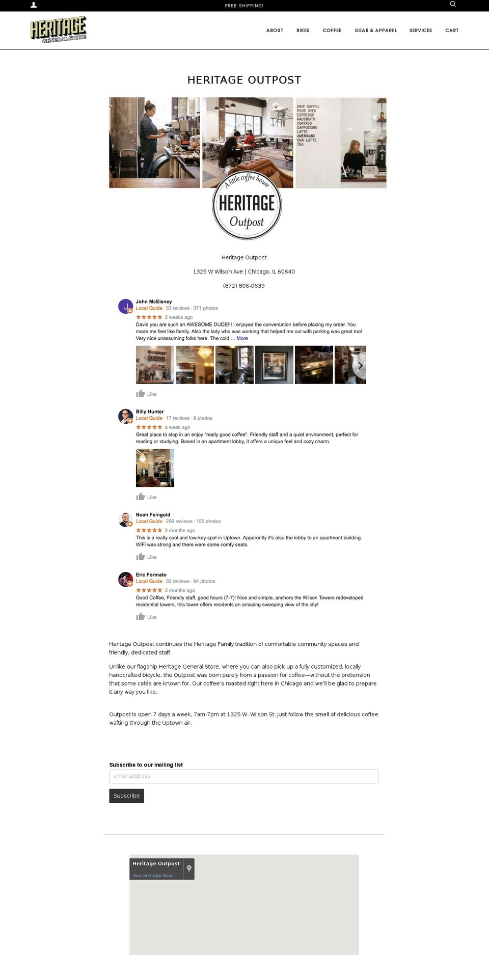 heritageoutpost.com — Shopify storefront screenshot